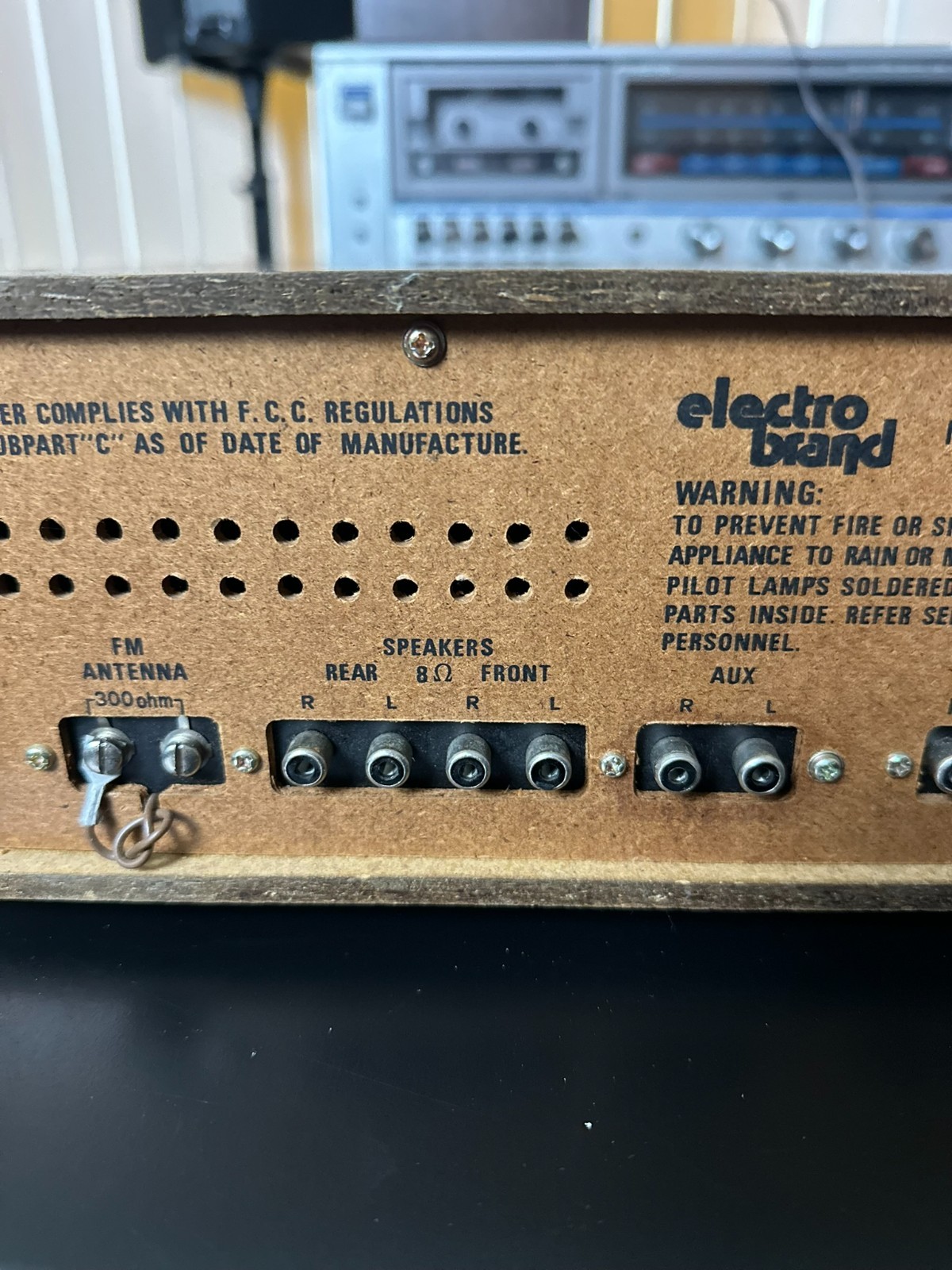 Electro Brand 7543 Stereo Receiver Cassette Player AM FM Vintage Woodgrain