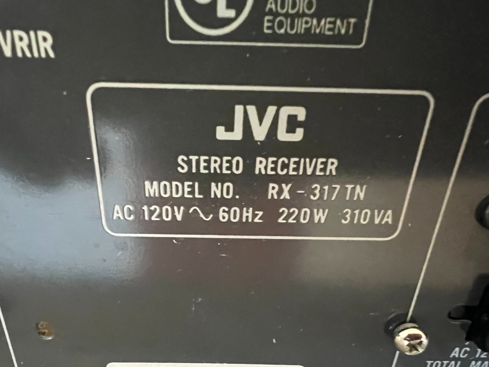 Vintage JVC RX-317 Stereo Receiver
