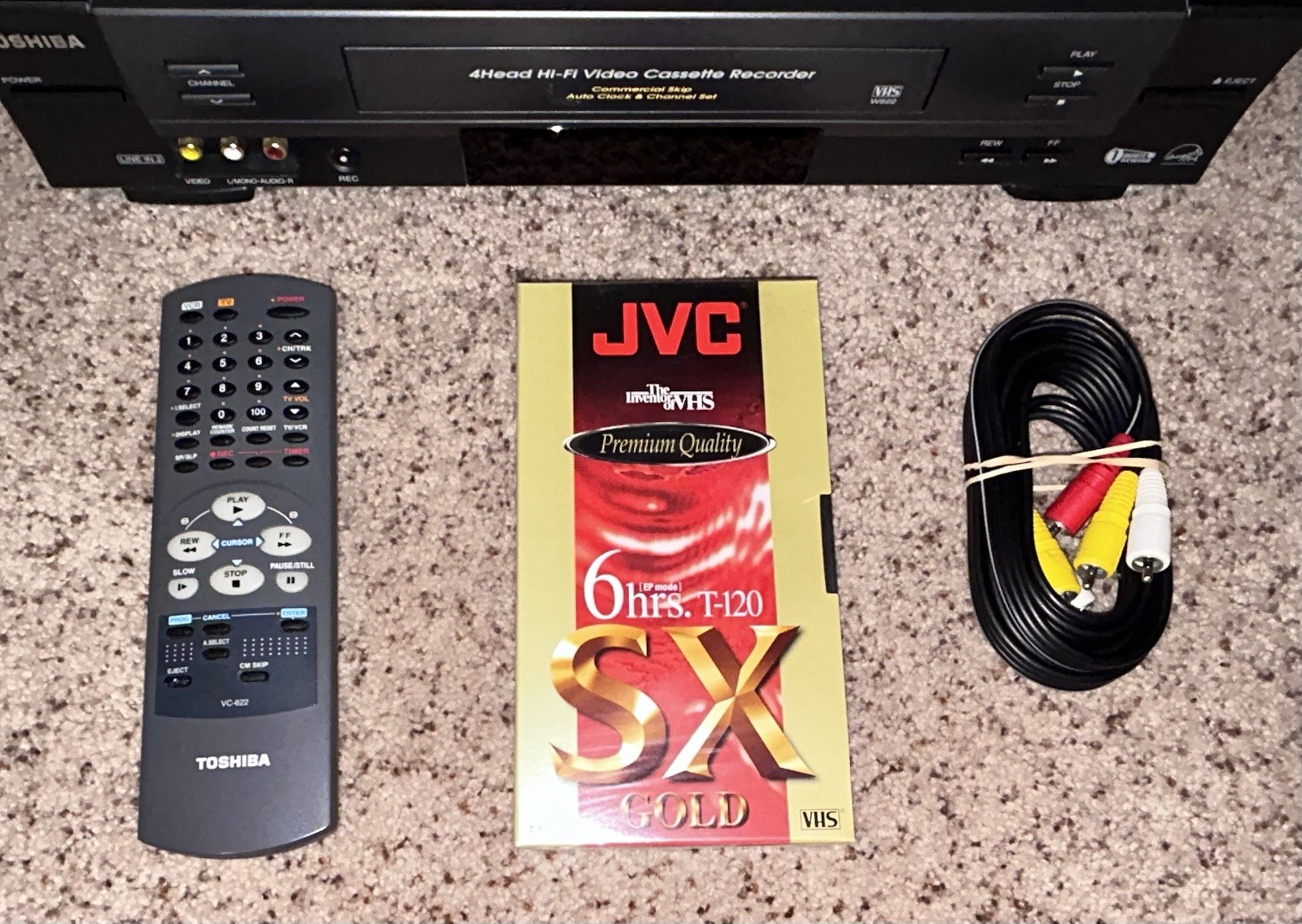 Toshiba W-622 4-Head Hi-Fi VHS VCR Player Recorder Mint Conditions!! Bundle