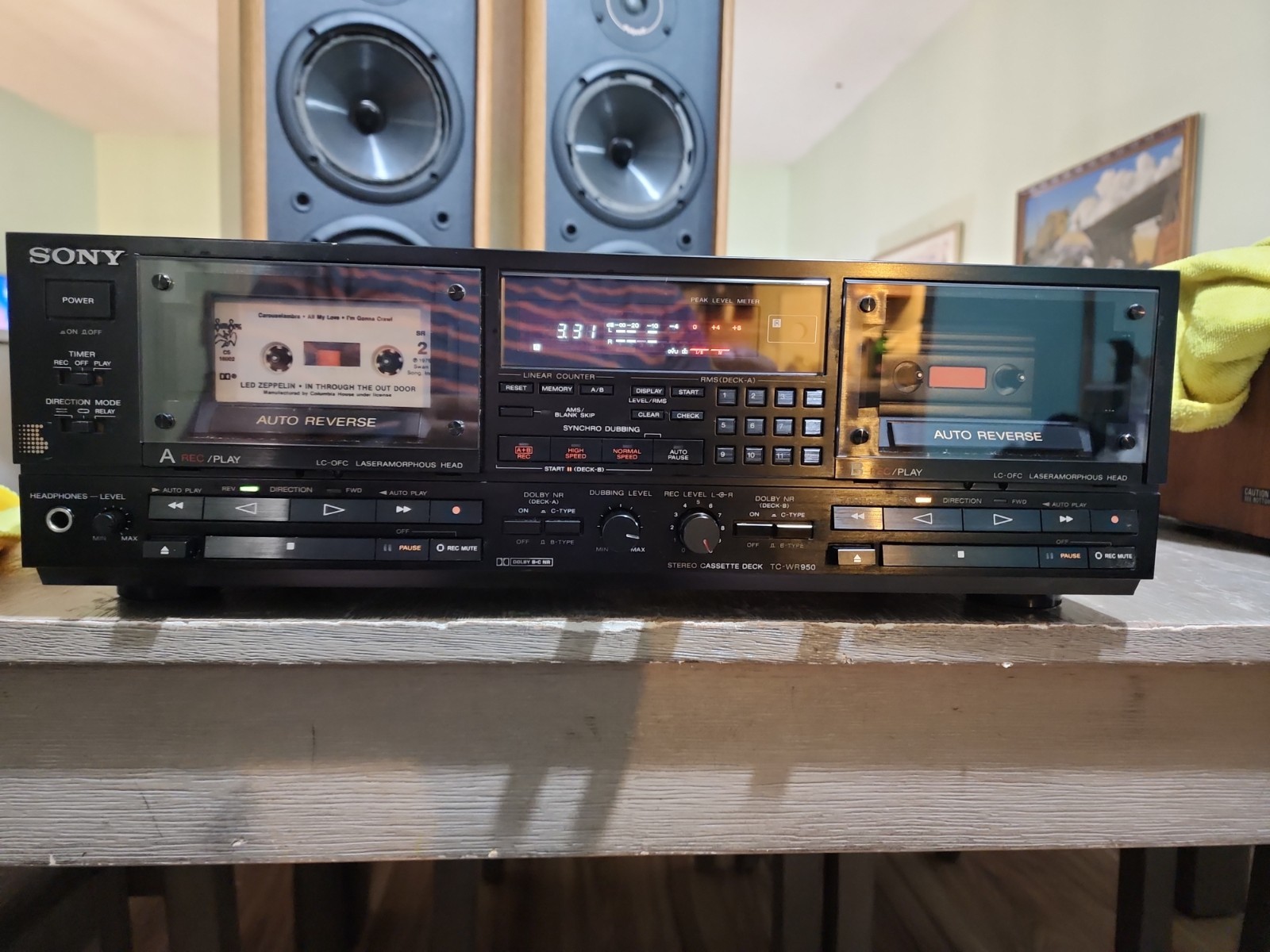 Sony TC-WR950 Double Cassette Deck Auto Reverse Tested Working