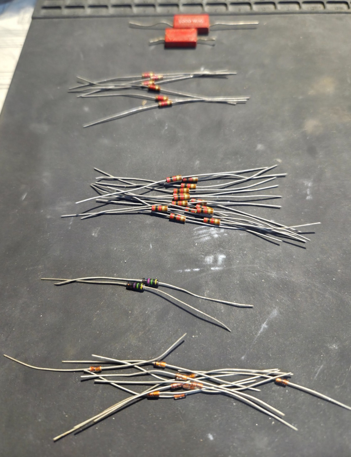 Vintage Carbon Resistors, GE & Transitron Germanium Diodes, El-Menco Capacitor