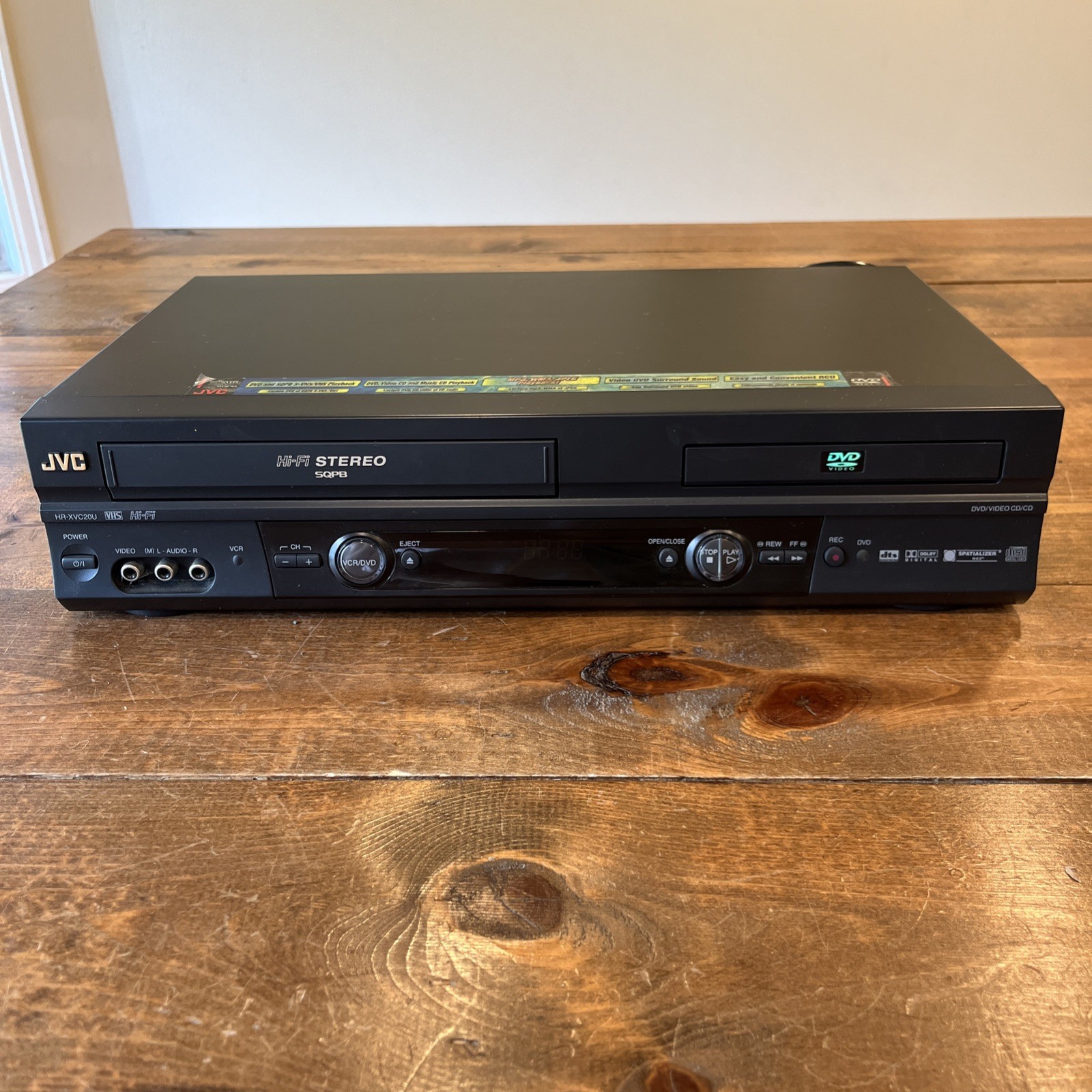 JVC HR-XVC20U DVD VCR Combo Player Recorder Hi-Fi Stereo SQPB Tested No Remote