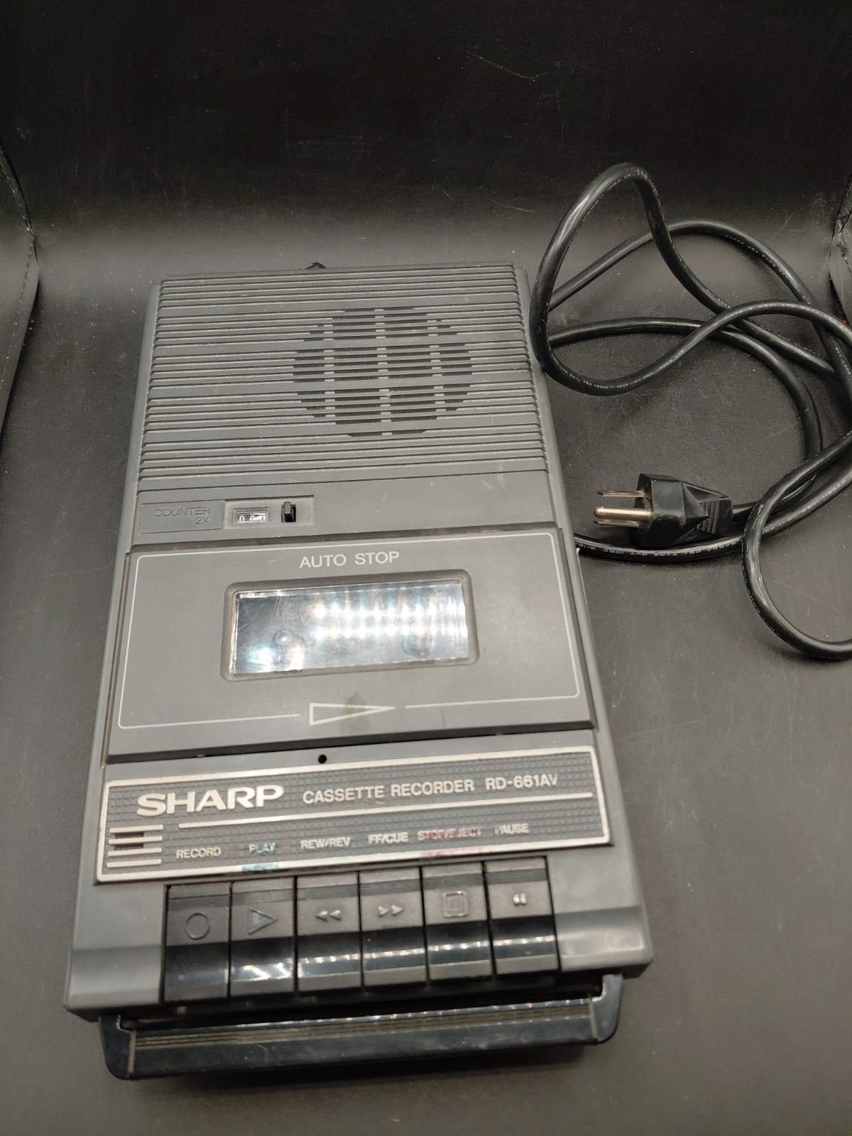 Sharp Vintage Cassette Player/ Recorder Model# RD-661AV Powers On. Eats Tapes
