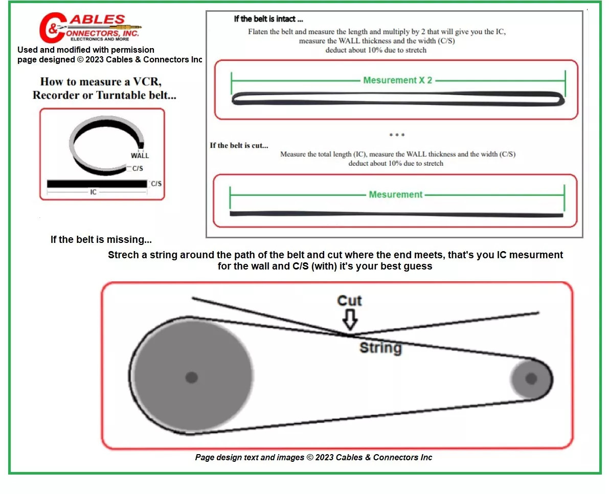 PRB VKT 158 VCR Belt Kit Includes 1 each of SCA4.2 SCA8.9 belts