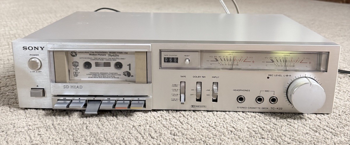 Sony Vintage Stereo Cassette Deck TC-K22 Silver Excellent Tested Read