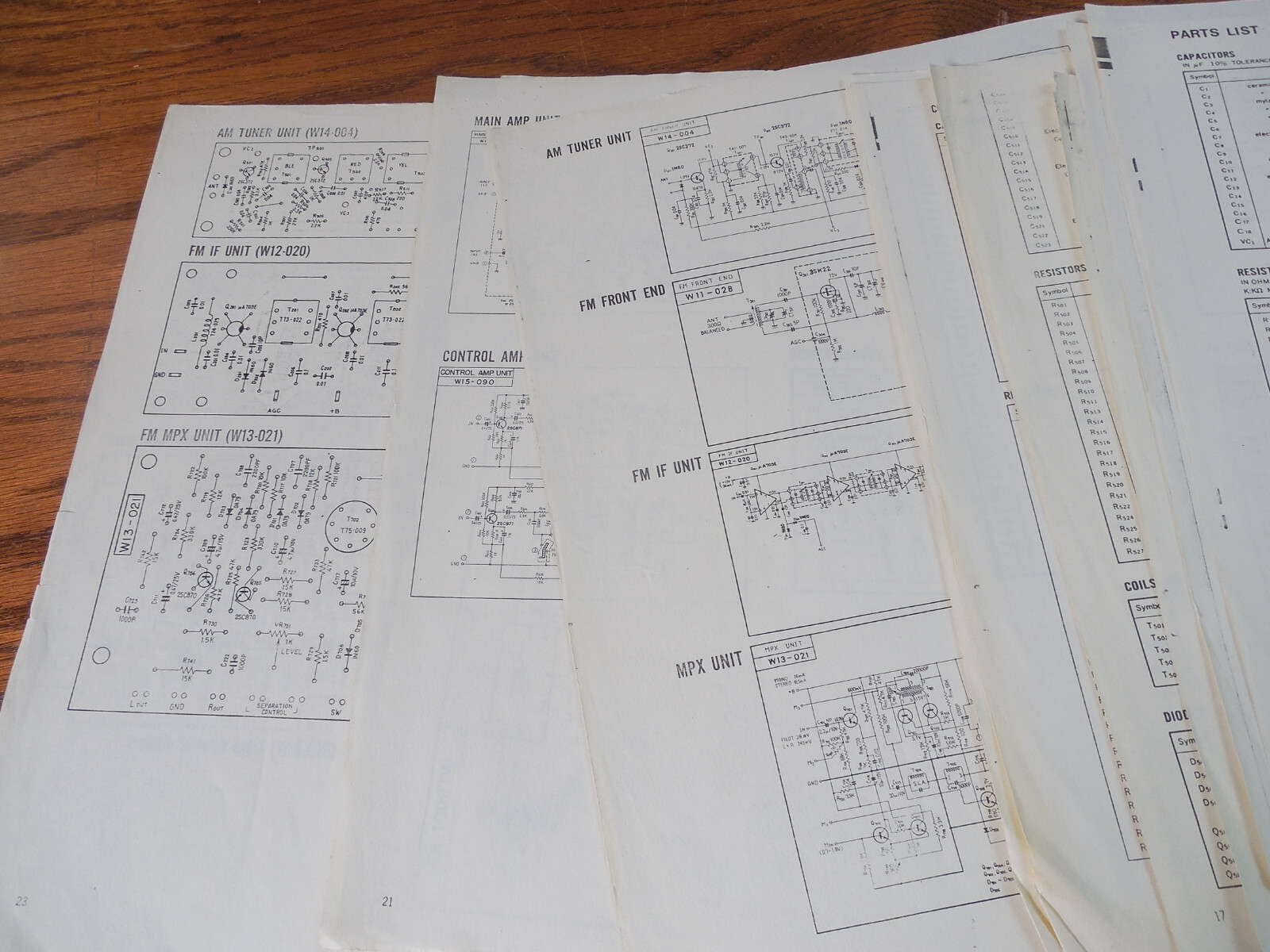Pioneer SX-1000TW service documents.