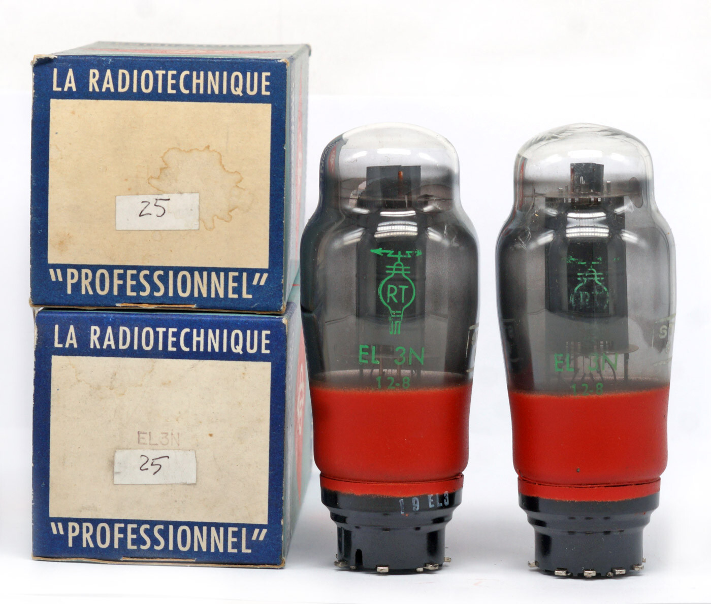 MATCHED PAIR EL3N RT NOS FRANCE Tube Lampe Röhre Valvola Valve 진공관 真空管 电子管