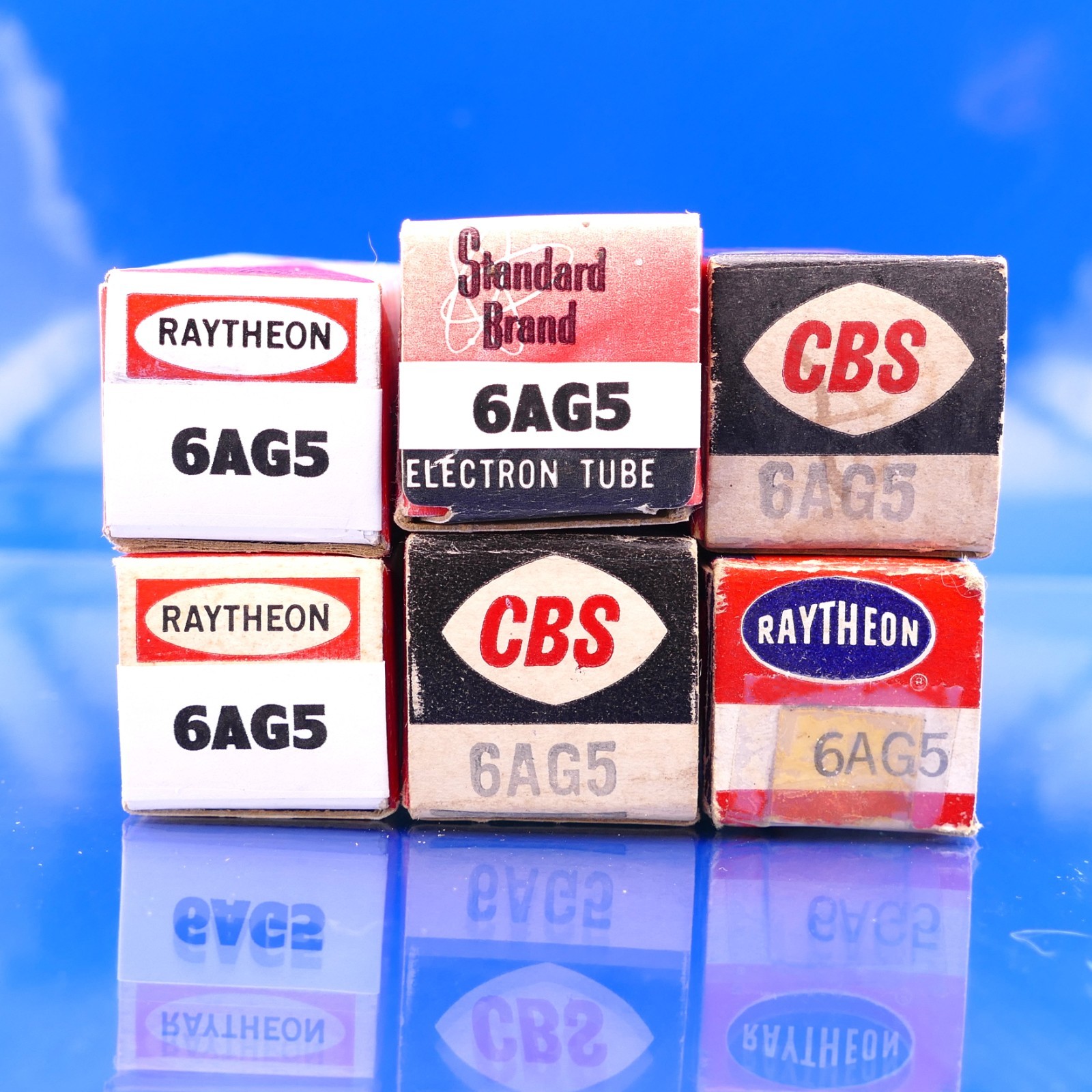 Six 6AG5 Tubes NOS GM%: 86 96 112 121 123 132 AMPLITREX