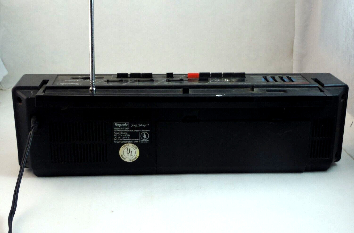 Old School Vintage Portable “Rhapsody” Song Maker AM-FM, Radio A/C or Battery