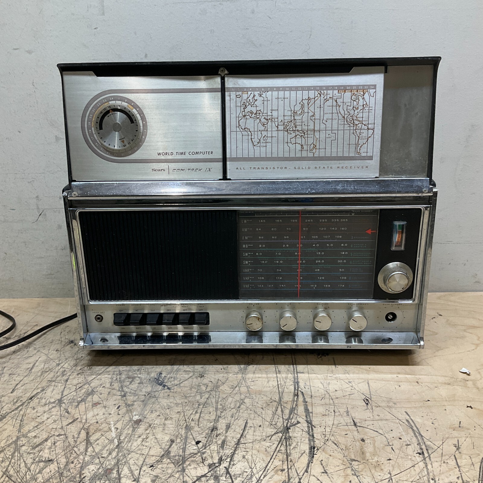 Vintage Sears Com Trek IX Model 132.2285 Tested and Working MISSING ONE KNOB