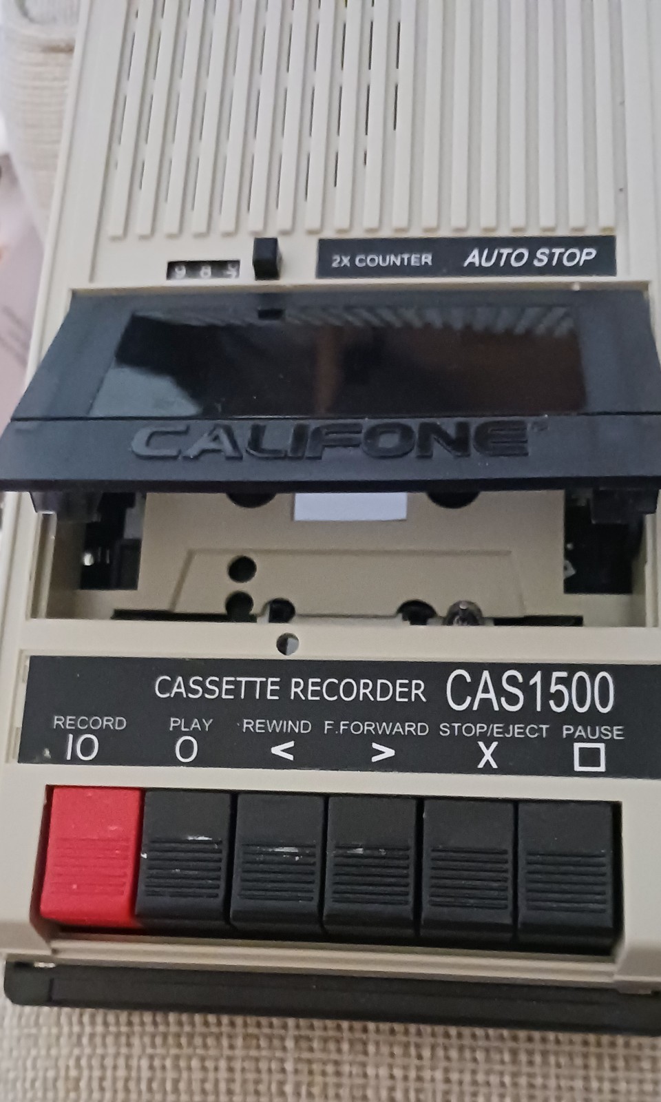 Califone Cassette Recorder CAS1500 with Microphone and Power Supply For Parts