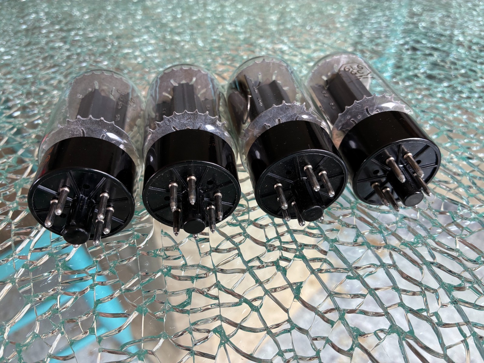RCA 6L6GC – 100% MATCH – Quad Black Plates 1963, 1963, 1966, 1966, Grade A