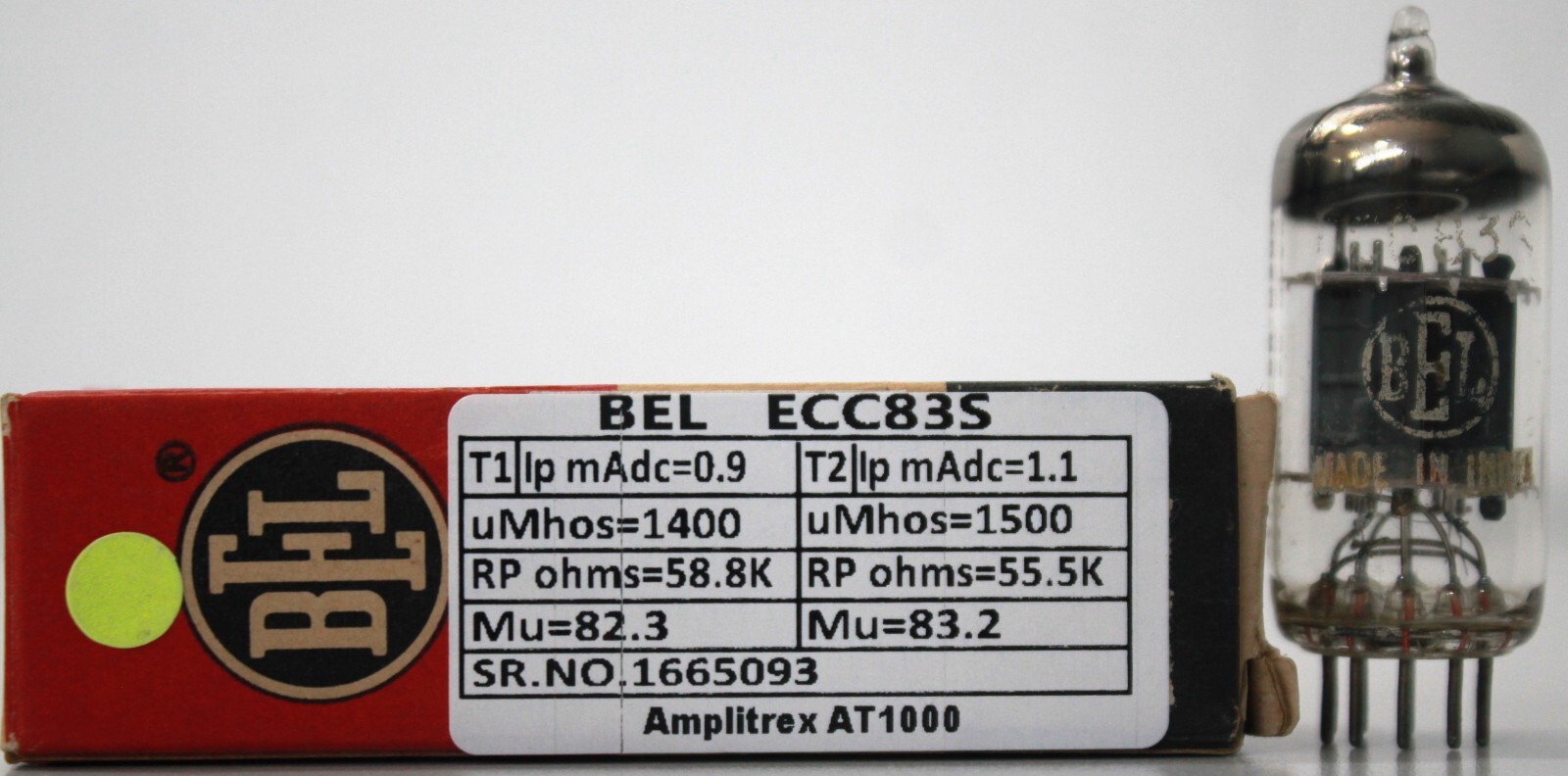 ECC83S BEL very special sound quality made in India New in Original Box 1 Pc