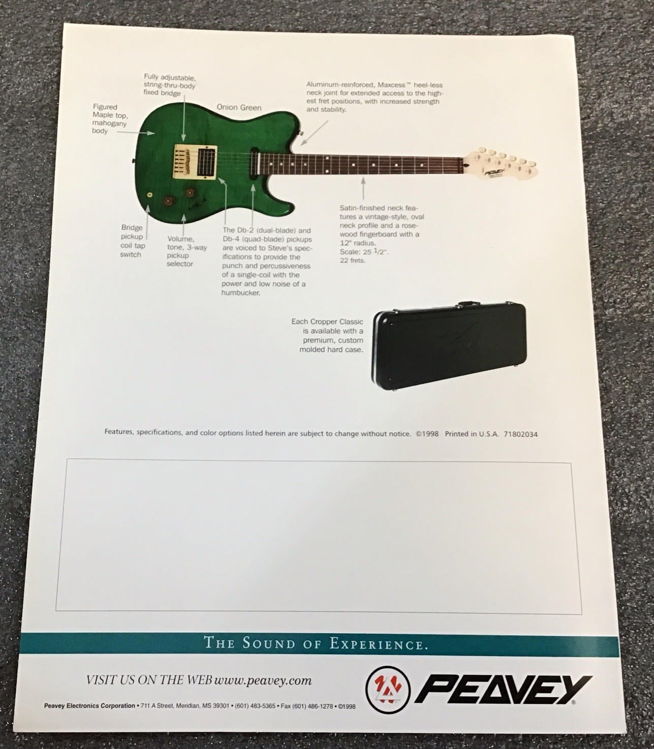PEAVEY Cropper Classic, 1998 Pamphlet