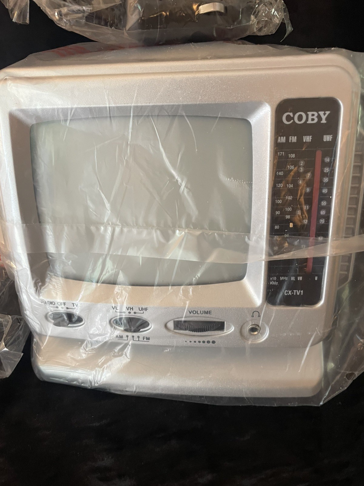 New Coby CX-TV1 5” Portable B&W CRT TV AM FM Radio