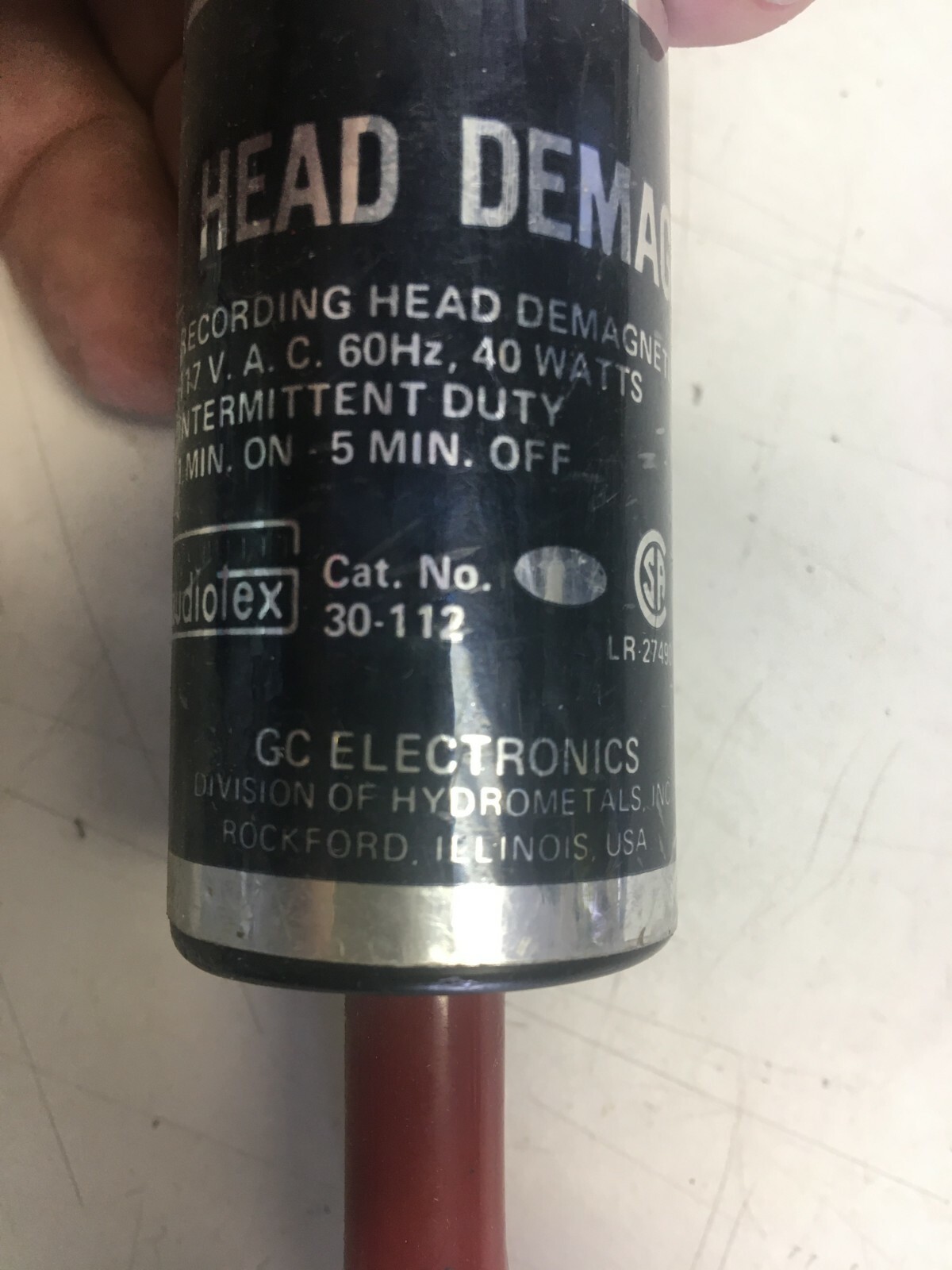 Audiotex Head Demag Recording Head Tape Demagnetizer 40 Watts Cat #30-112