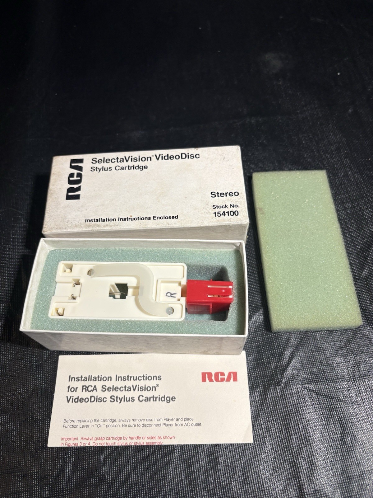 New RCA SelectaVision VideoDisc Stylus Cartridge – Stereo Stock No. 154100