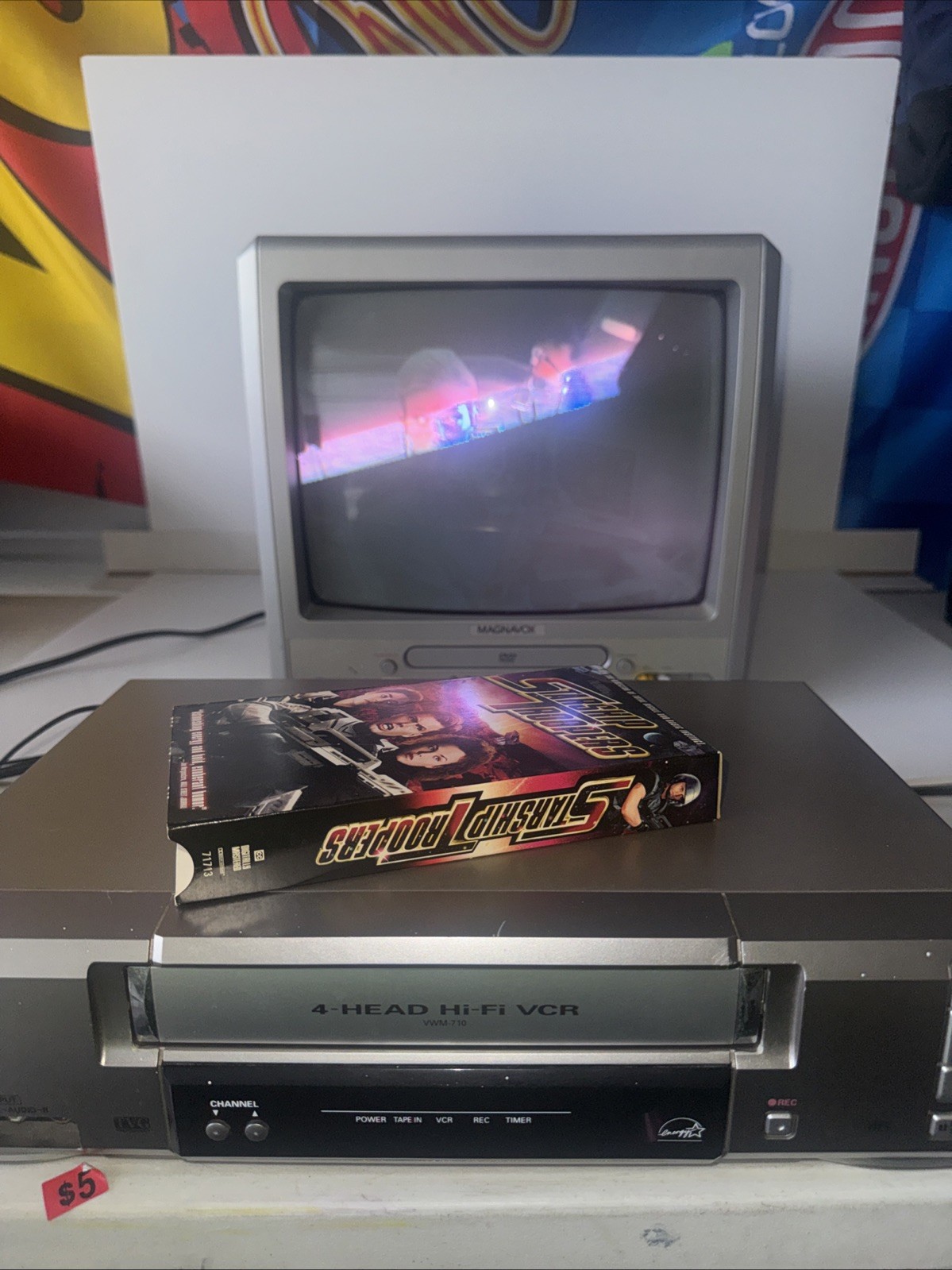Sanyo VWM-710 VCR 4Head Hi-Fi Stereo VHS Player Tested, No Remote
