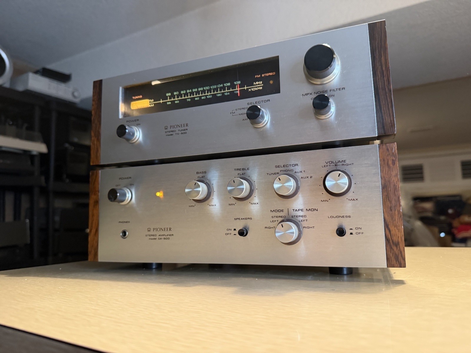 Pioneer SA-500 & TX-500 Amplifier & Tuner Silver Freshly Serviced Near Mint🎶