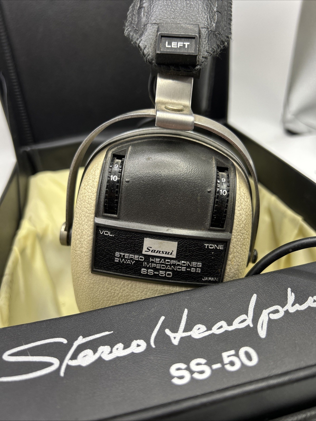 SANSUI Stereo Headphones SS-50 Vintage Japan Volume Tone Control 2 Way 8Ohm(104)