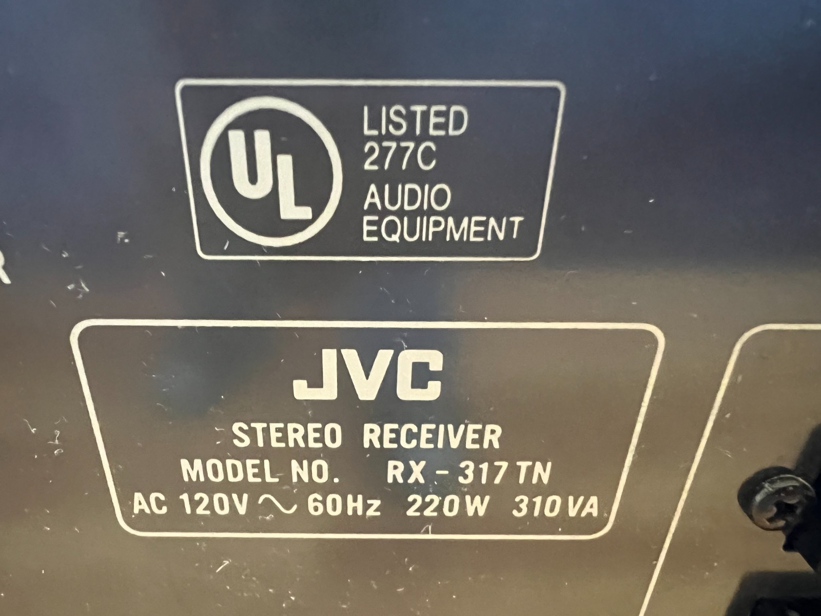Vintage JVC RX-317 Stereo Receiver