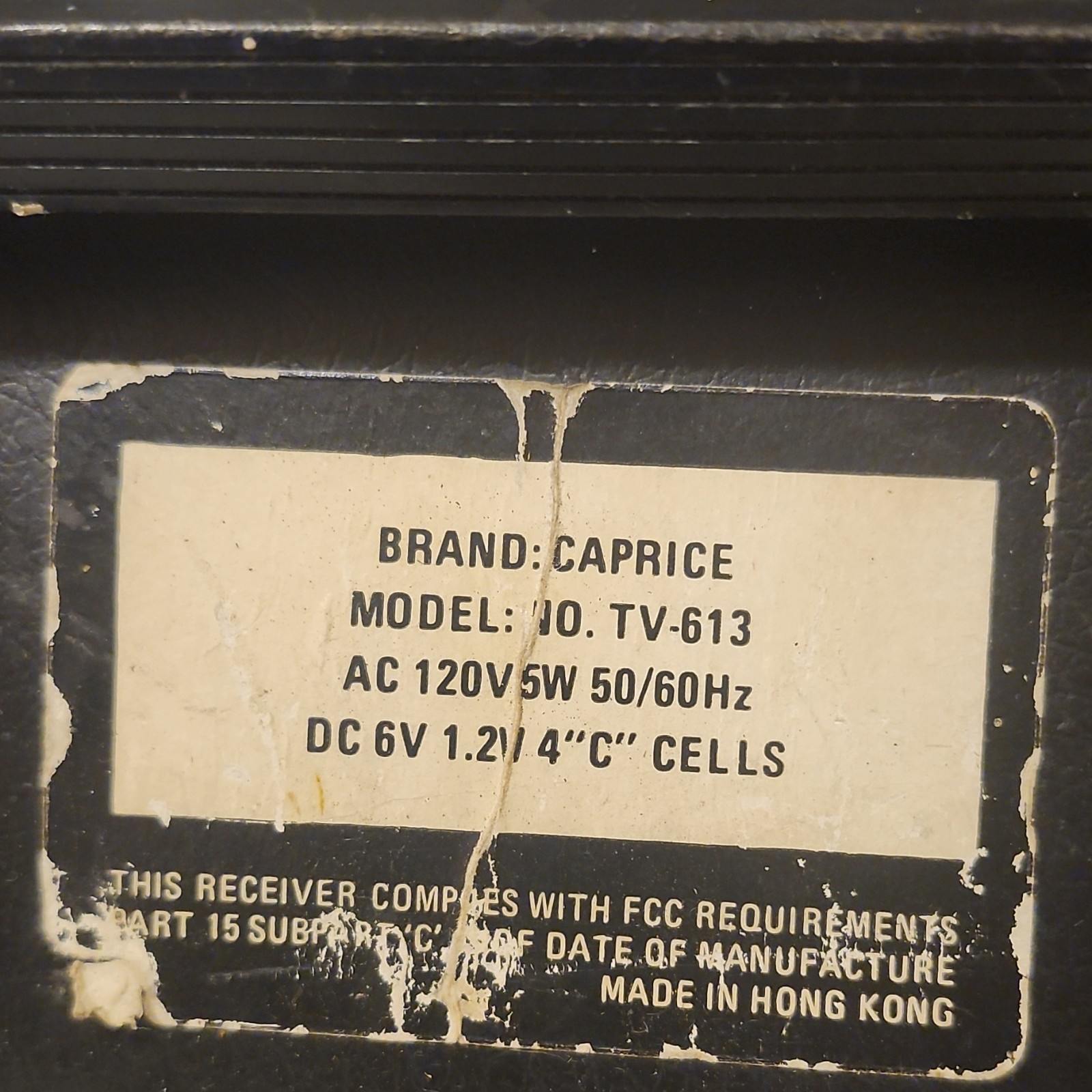 Caprice TV-613 Multi Band Radio AC/Battery AM/FM TV Band Portable