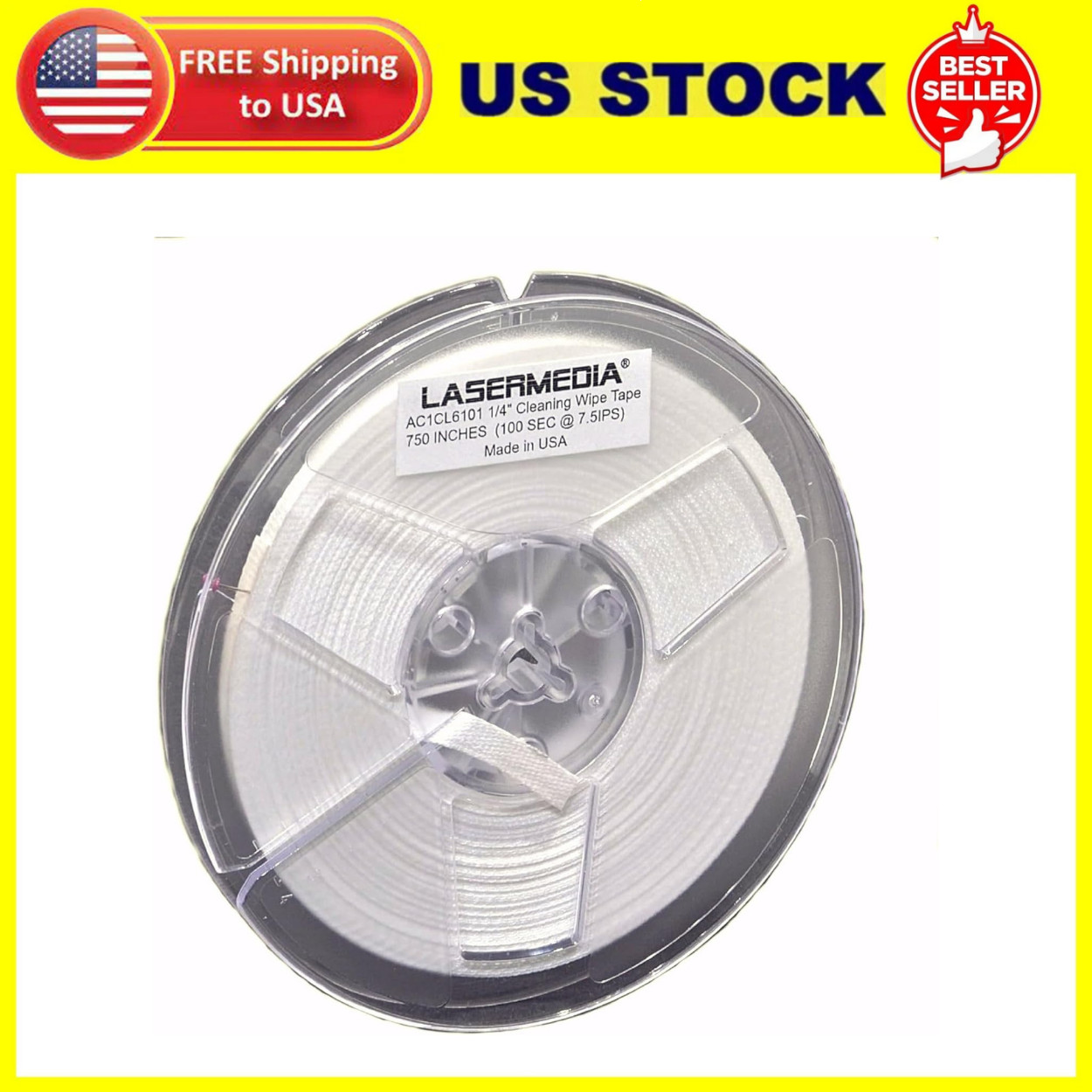 Open Reel Audio Cleaning Tape for 1/4″ Tape Decks 100 Second Play Time at 7.5 I
