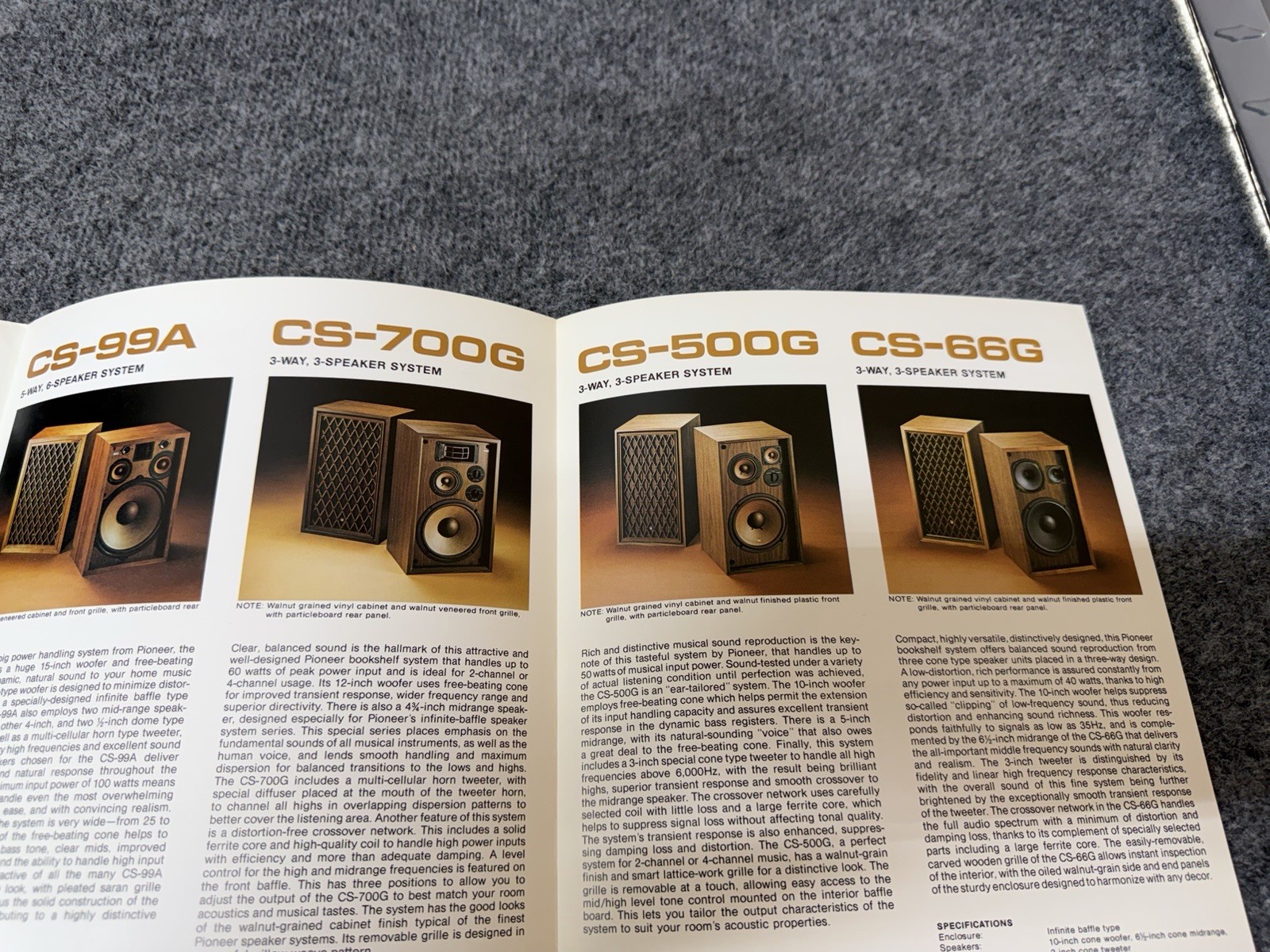 ⭐️Original Pioneer Speaker Dealer Brochure CS-63DX CS-99a CS-700g CS-500g & MORE