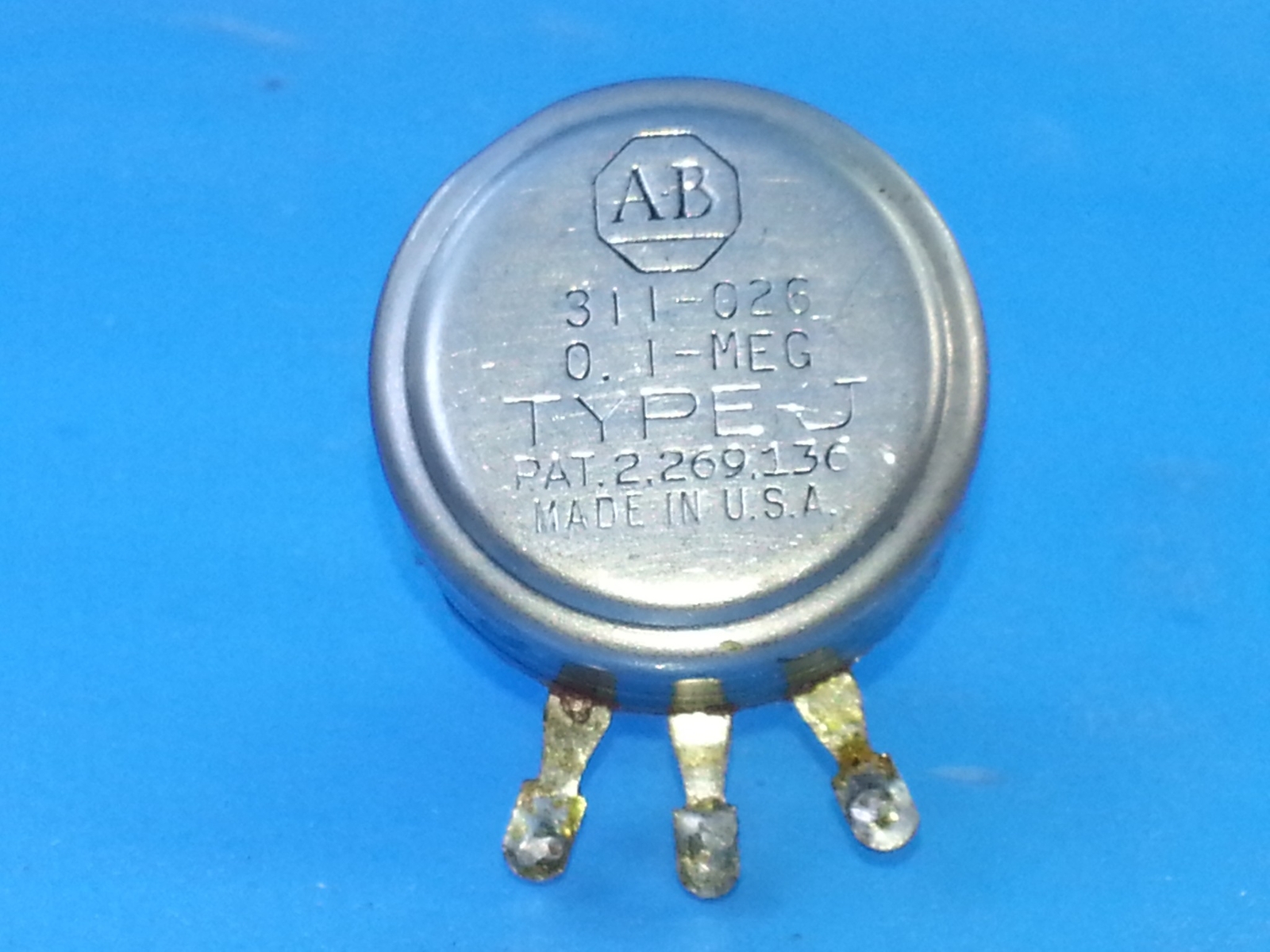 ALLEN BRADLEY 100K OHM .1 MEG POTENTIOMETER TEKTRONIX POT 311-026 2 WATT