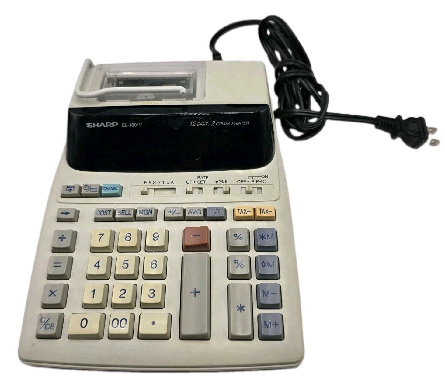 Sharp EL-1801V 12 Digit Desktop Electronic 2 Color Printer Calculator FREE S/H