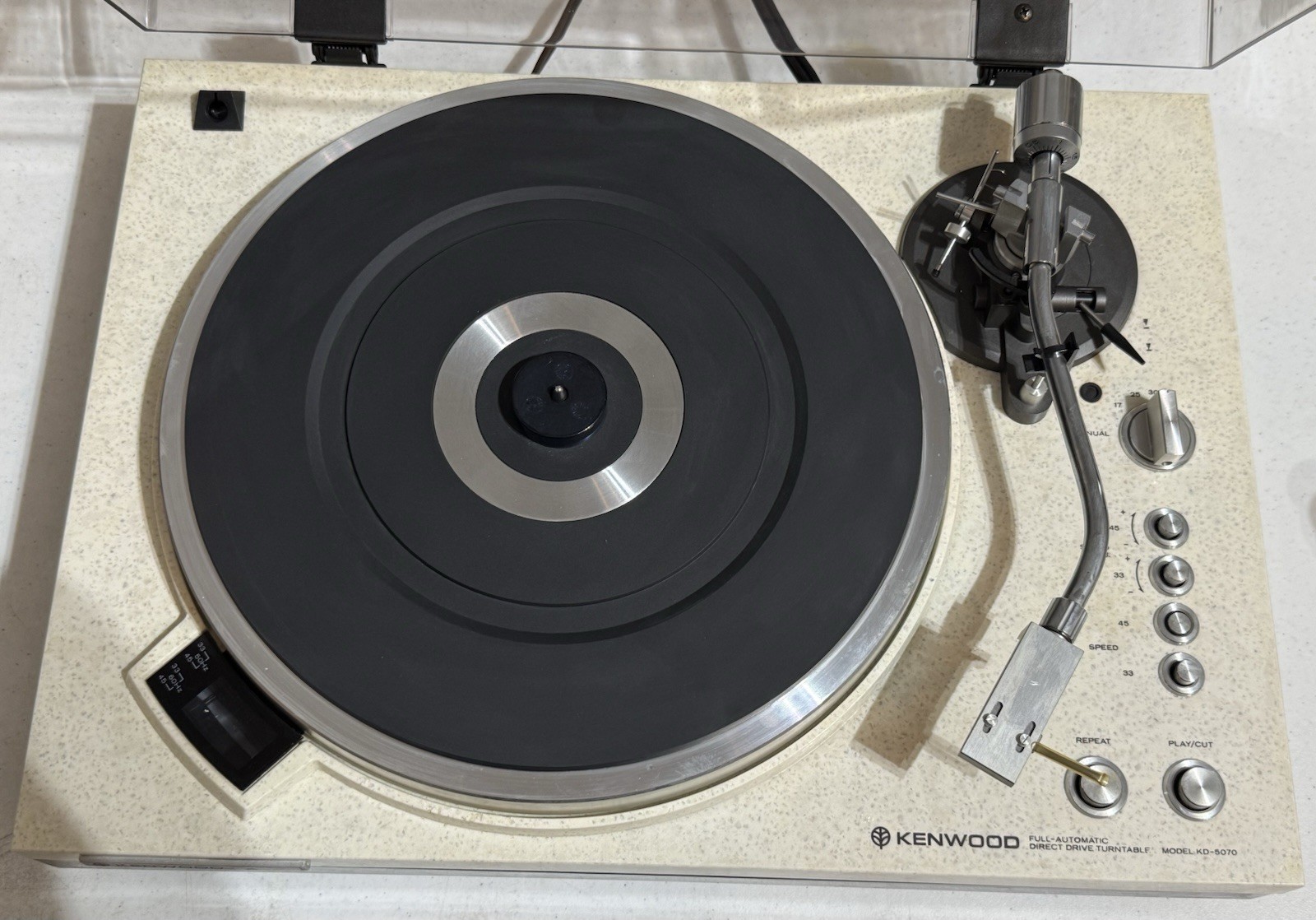 KENWOOD KD-5070 Turntable ’78 Classic Granite Base Complete / READ DESCRIPTION