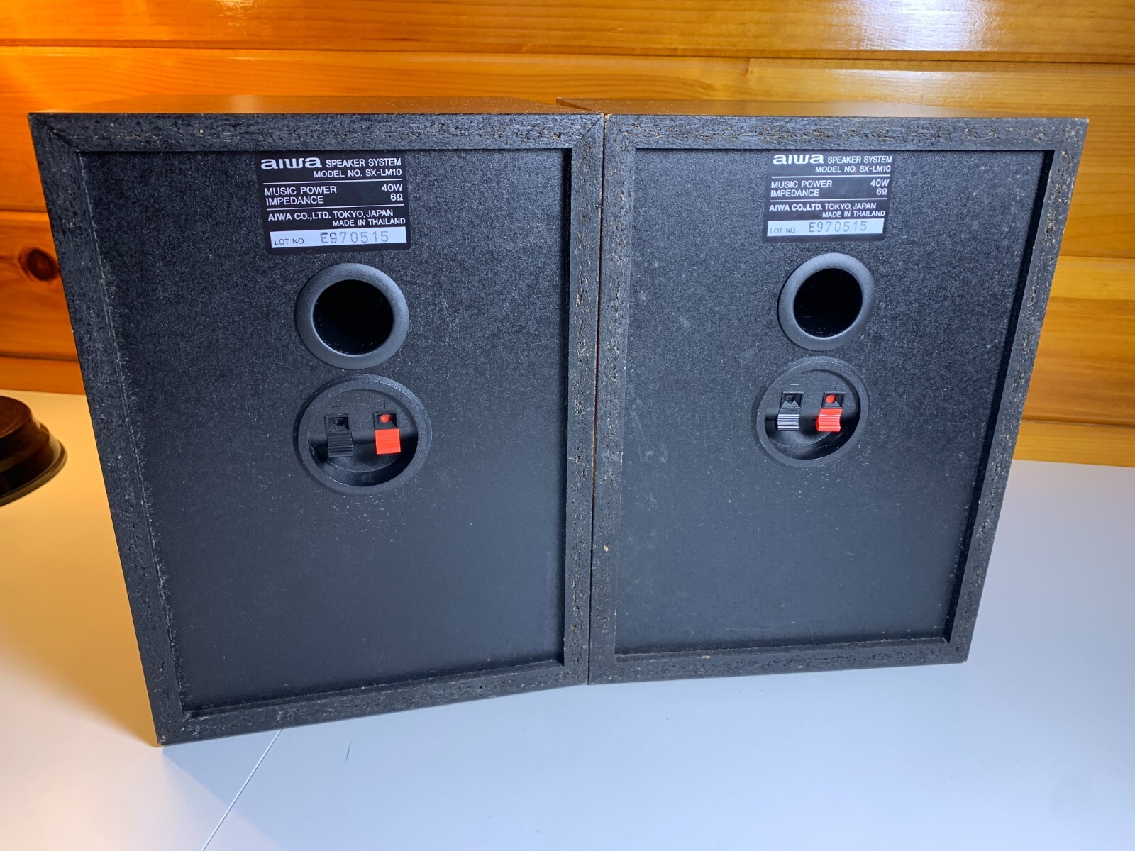 Vintage 1990s 90s AIWA Bookshelf Speakers SX-LM10 40 Watts 6 Ohms 2-Way Brown