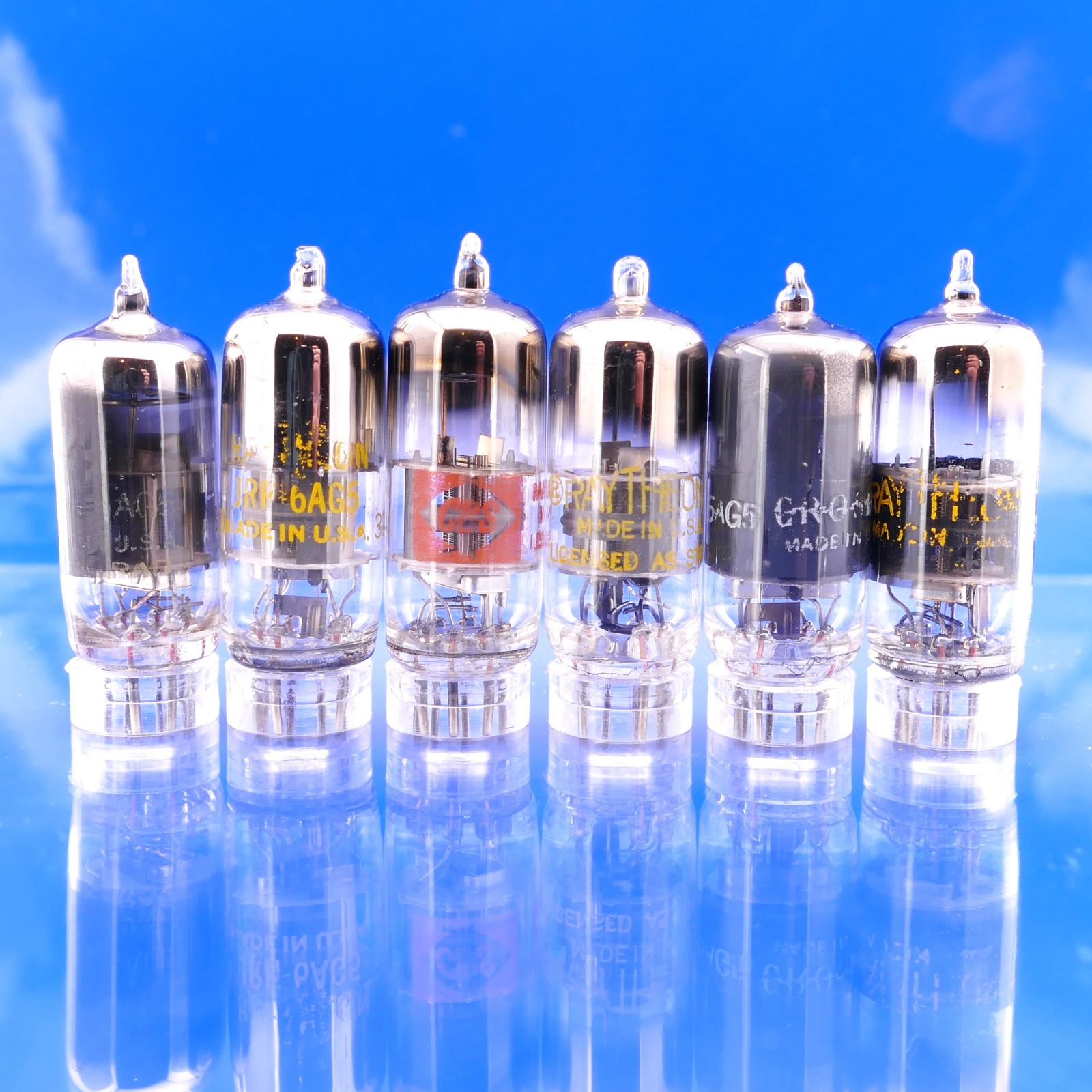 Six 6AG5 Tubes NOS GM%: 86 96 112 121 123 132 AMPLITREX
