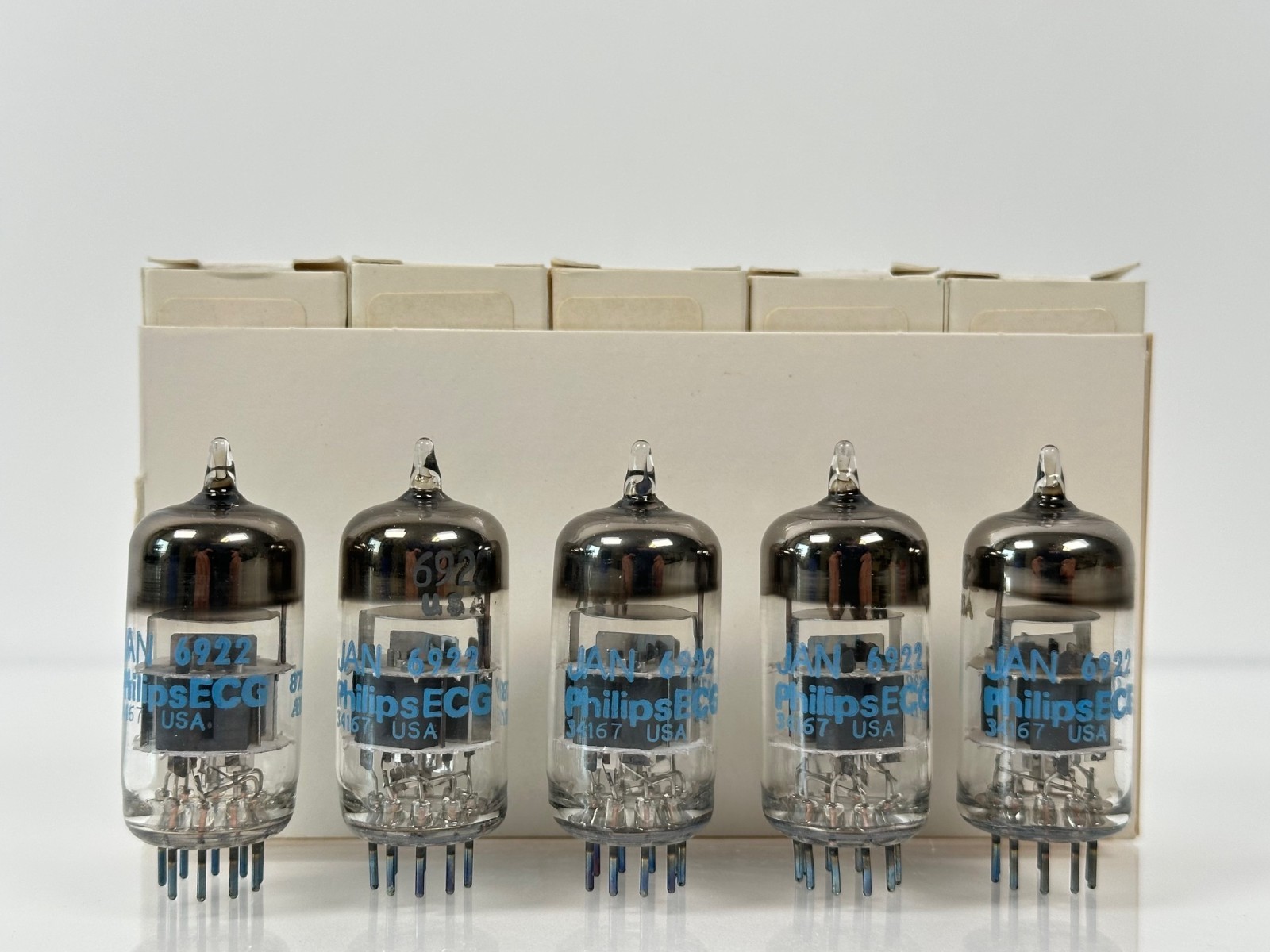 5 NOS Philips ECG JAN 6922 Vacuum Tubes / 8739 AFH — KT