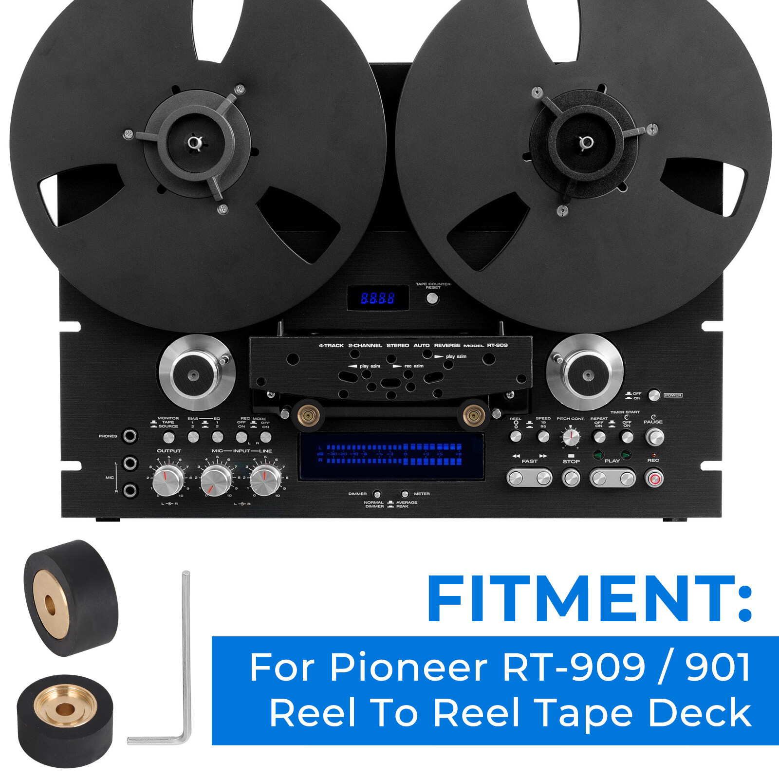 For Pioneer RT-909 / 901 One Pair Of New Pinch Roller Assembly Reel To Reel Deck
