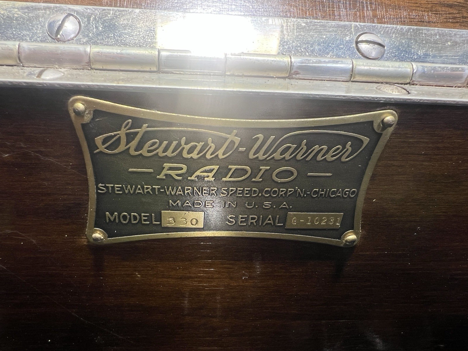Antique, 1926 Stewart Warner Model 345 6 Tubes Battery Radio Untested