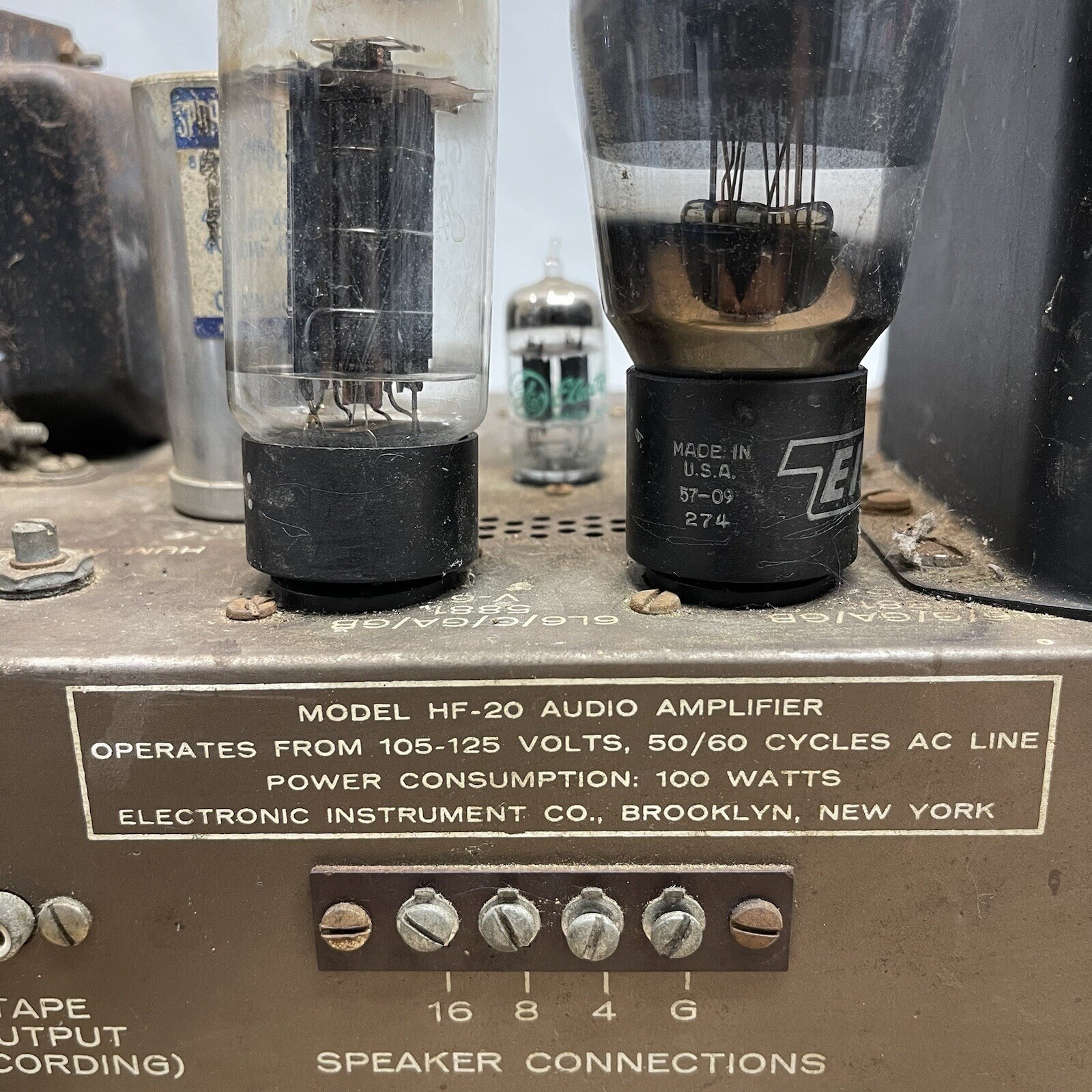 Vintage Eico HF-20 Tube Audio Amplifier – for parts / not working