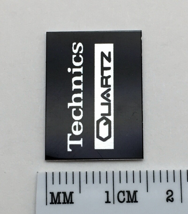 Technics Quartz Turntable Logo Badge For Dust Cover Custom Made Metal 20 x 15mm