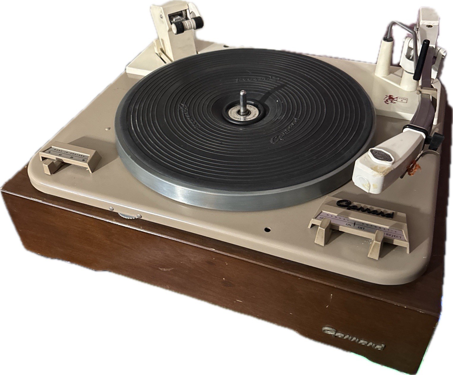 VTG Garrard Laboratory Type A Turntable & Wood Plinth Base WORKS READ! NO COVER