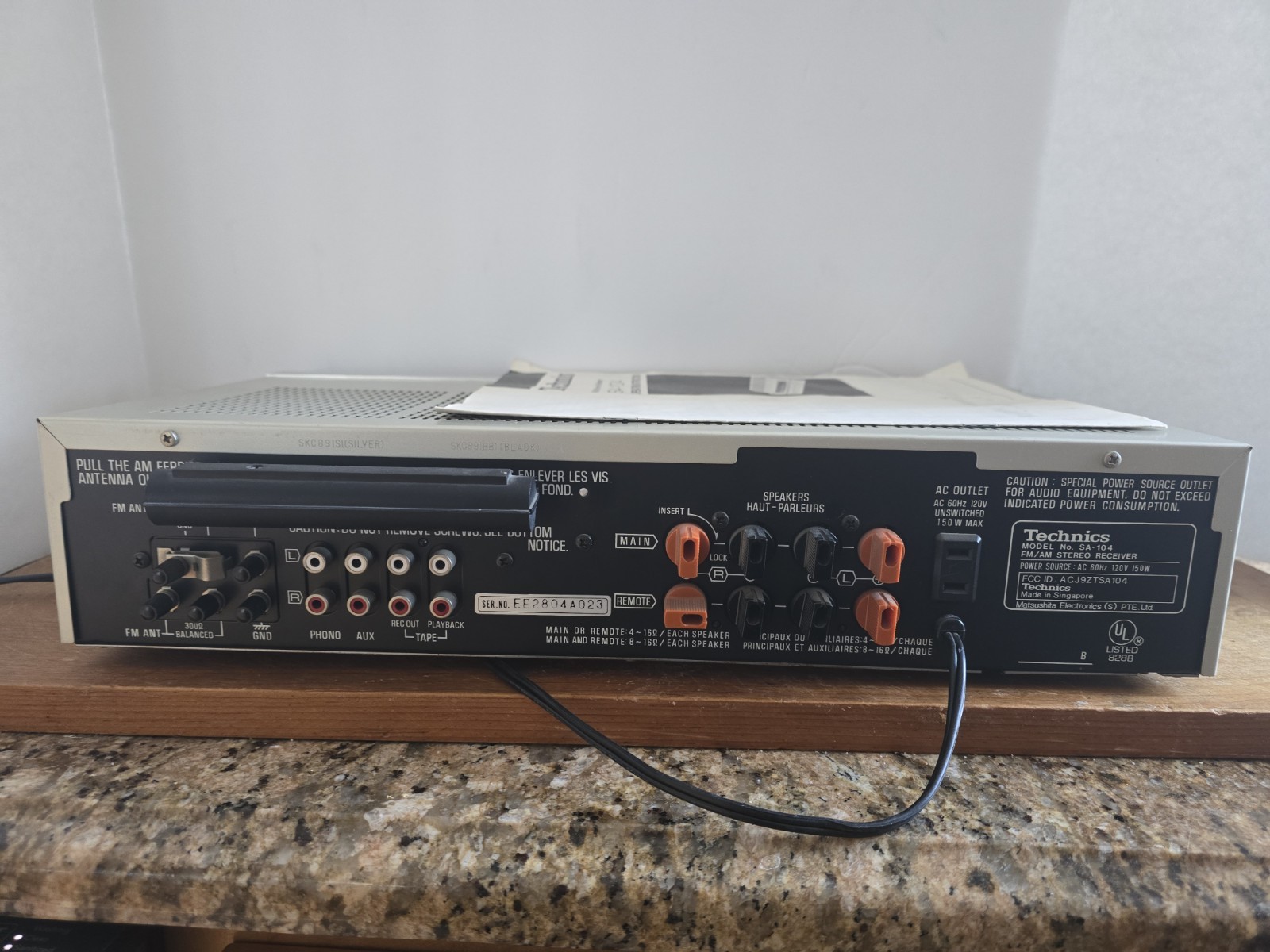Technics SA-104 FM/AM Stereo Receiver