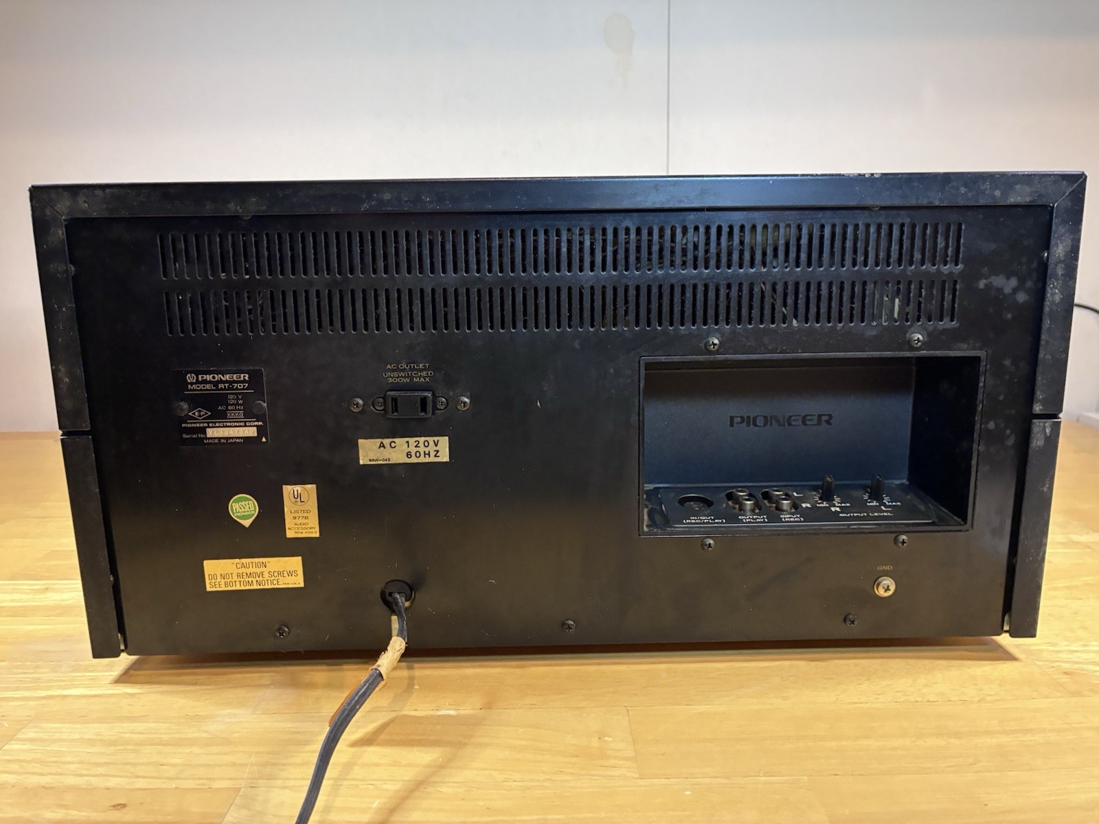 Vintage Pioneer RT-707 Reel-to-Reel Tape Deck | Tested, Comes From Smoking Home
