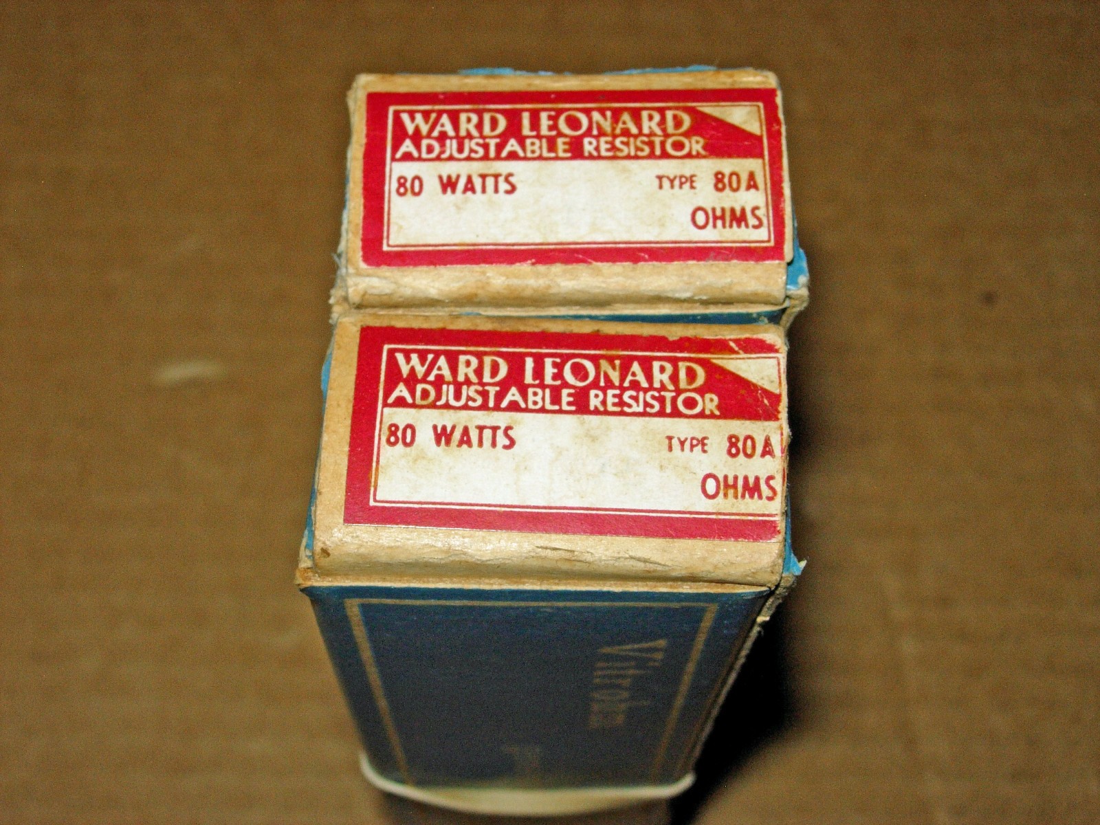 TWO WARD LEONARD-15 OHM 80 WATT ADJUSTABLE RESISTORS-TUBE AMPLIFIER DUMMY LOADS