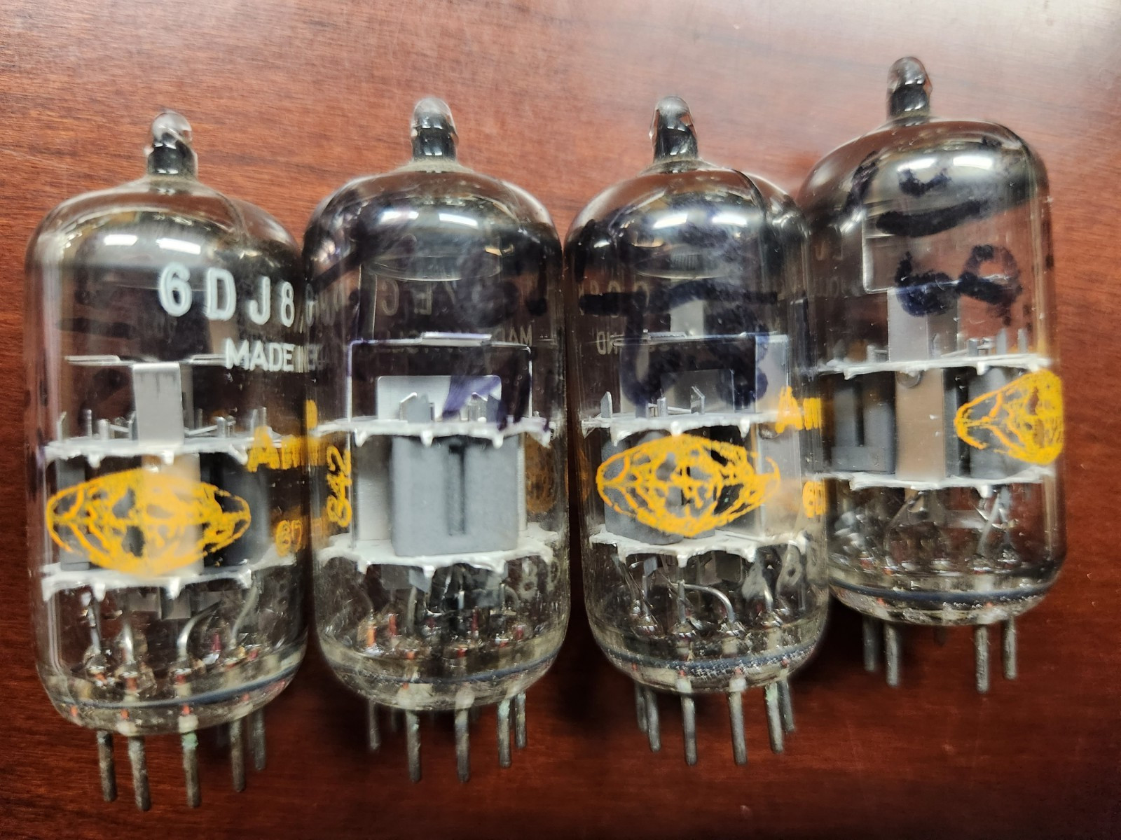 6DJ8 ECC88 Vacuum Tubes (4) Amperex Holland