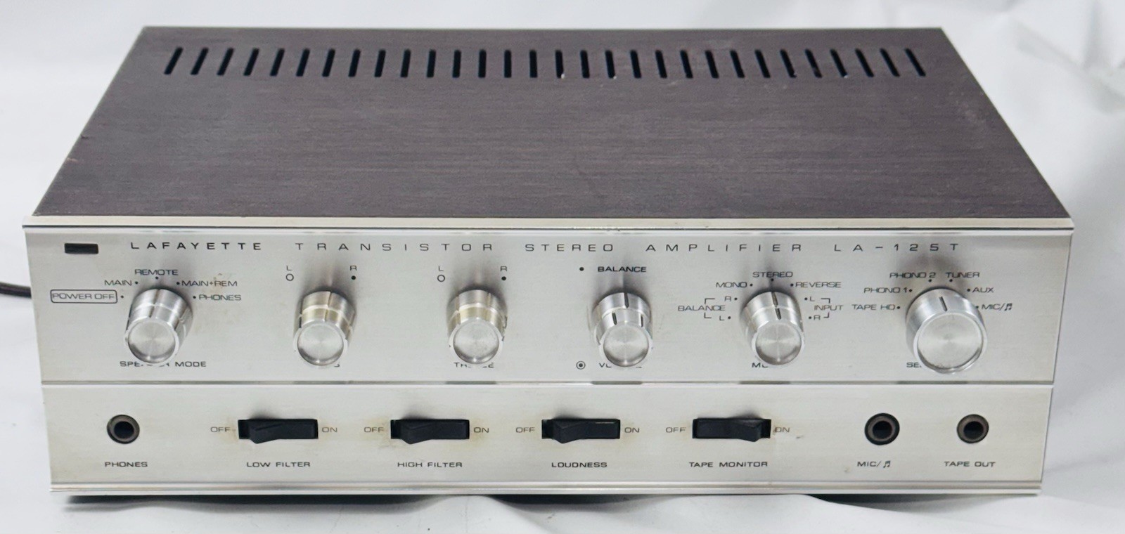 Lafayette Model LA-125T Transistor Stereo Amplifier tested working