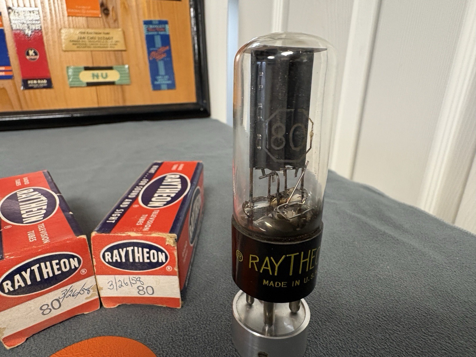 Matched Pair of Raytheon #80 Tubes – NOSNIB- 1958 Issue