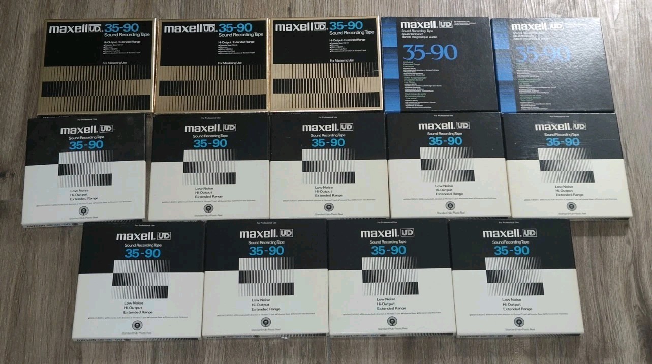 MAXELL UD 35-90 REEL TO REEL SOUND RECORDING TAPE (LOT OF 14) USED