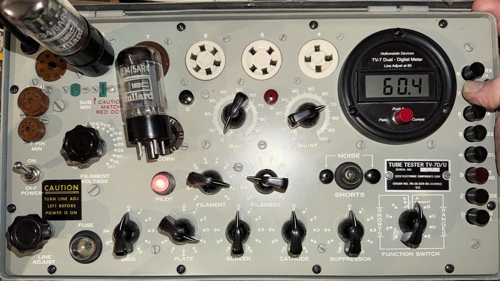 Excellent Mullard f32 Blackburn GZ34 Tube TV7-D/U Tested As NOS Codes B6F1 B6C3