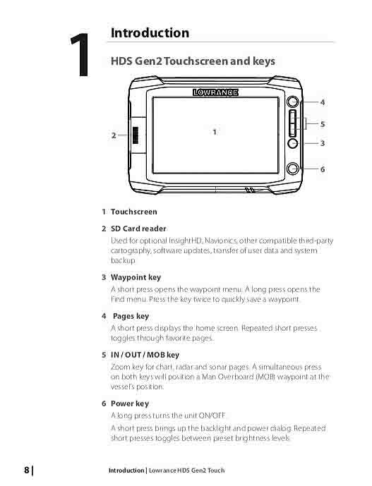 Lowrance HDS Gen2 Touch Fishfinder OWNER’S MANUAL