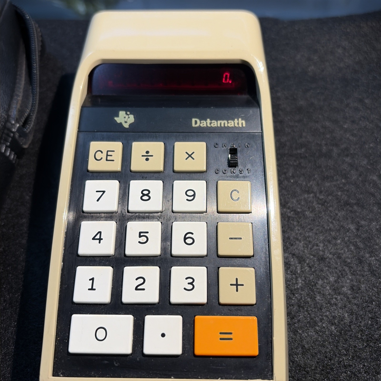 Vintage 1973 Texas Instruments TI 2500 Datamath Calculator WORKS w/ Case