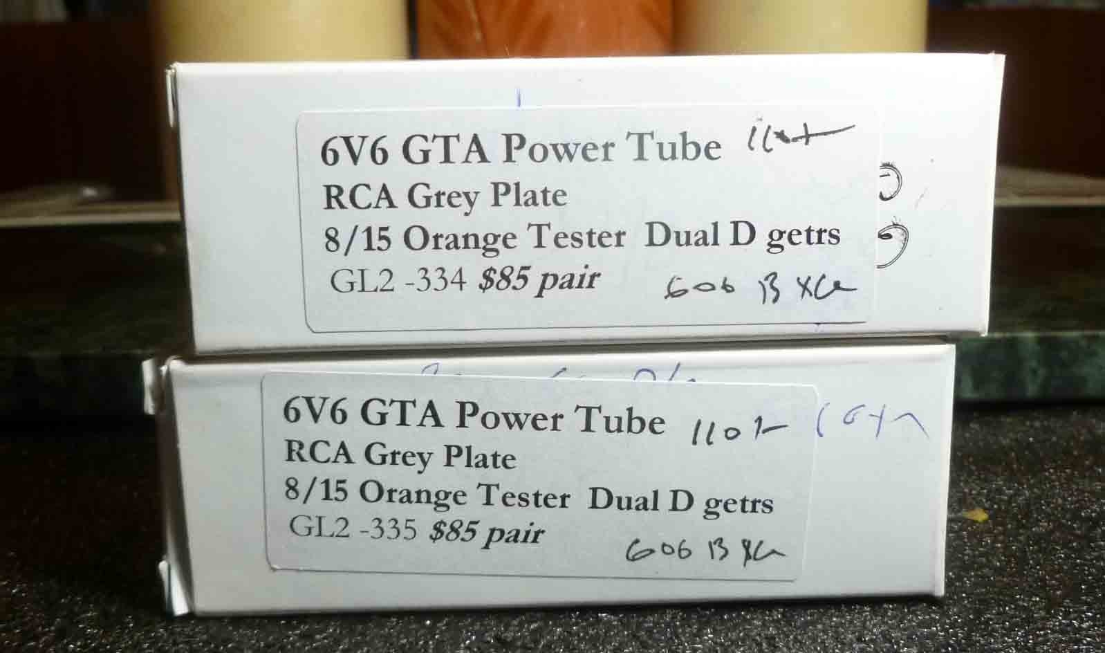 Matched Pair RCA Grey Plate 6v6 GTA Power Tubes Both Test 110+ Strong!